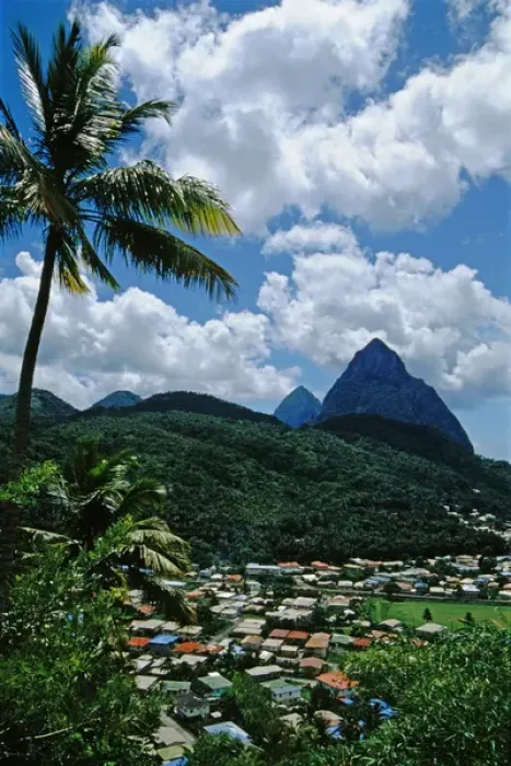 Framed Print : Caribbean, Lesser Antilles, West Indies, Saint Lucia. View of the famous landmark Framed Print : Caribbean, Lesser Antilles, West Indies, Saint Lucia. View of the famous landmark
