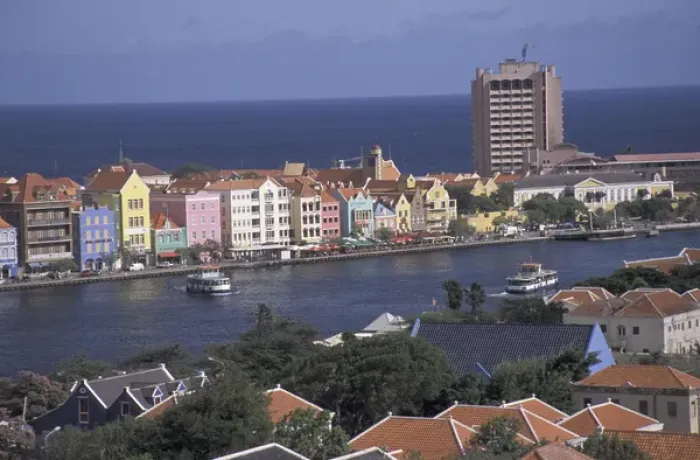 Framed Print : Caribbean, Netherland Antilles, Curacao, Willemstad View of Punda from Otrabanda