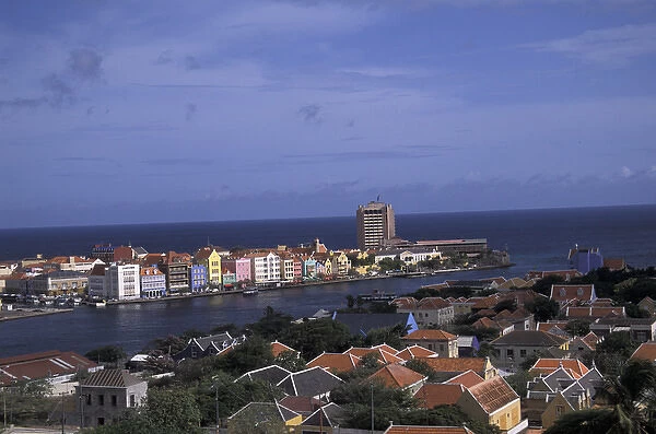 Caribbean, Netherland Antilles, Curacao, Willemstad View of Punda from Otrabanda