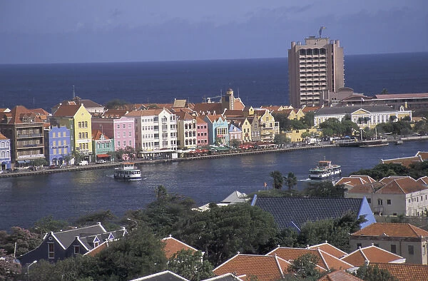 Caribbean, Netherland Antilles, Curacao, Willemstad View of Punda from Otrabanda