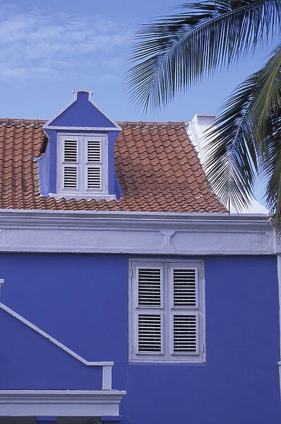 Caribbean, Netherland Antilles, Curacao, Willemstad Colorful buildings and detail