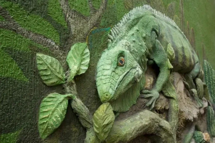 Framed Print : Caribbean, Netherlands Antilles, Curacao, Willemstad. 3D mural of iguana by Estaban Framed Print : Caribbean, Netherlands Antilles, Curacao, Willemstad. 3D mural of iguana by Estaban