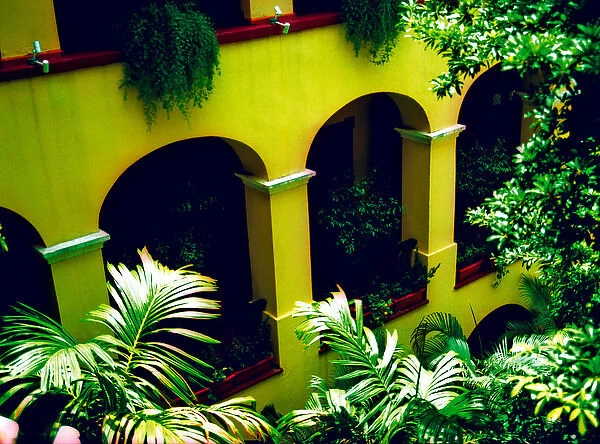 Caribbean, Puerto Rico, Old San Juan, El Convento Hotel, courtyard