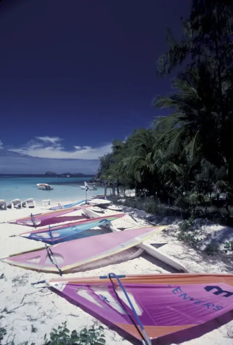 Framed Print : CARIBBEAN, Saint Barts Windsurfers laying on beach Framed Print : CARIBBEAN, Saint Barts Windsurfers laying on beach