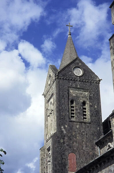Caribbean, St. Kitts. Church tower