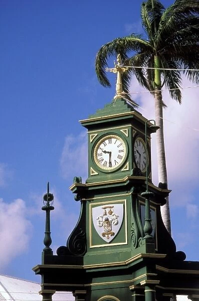 Caribbean, St. Kitts. Street clock