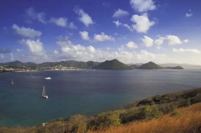 Framed Print : Caribbean, St. Lucia, Rodney Bay. View of Rodney Bay from Pigeon Point Framed Print : Caribbean, St. Lucia, Rodney Bay. View of Rodney Bay from Pigeon Point