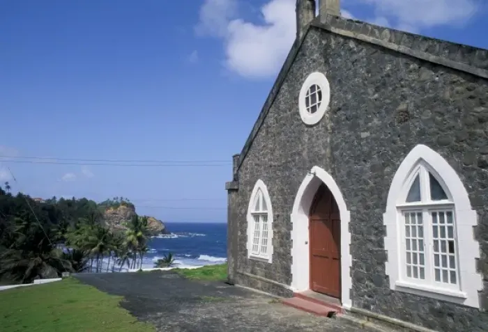 Framed Print : Caribbean, St. Vincent, Grenadines, Biabou. St. Matthews Church
