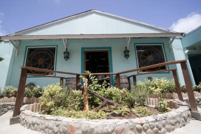 Framed Print : Caribbean - Tobago - One of buildings at Blue Waters Inn near Speyside