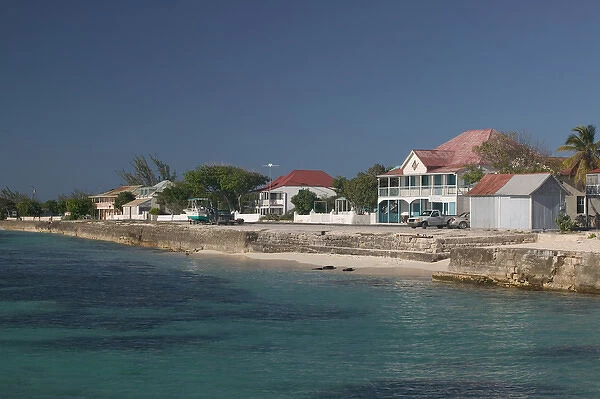 Caribbean, TURKS & CAICOS-Grand Turk Island-Cockburn Town: Town Buildings & Front