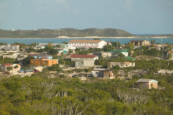 Caribbean, TURKS & CAICOS-Providenciales Island-Five Cays: View of Five Cays Settlement