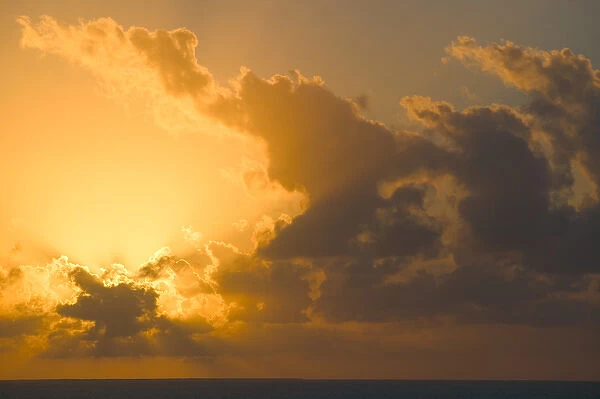 Caribbean, TURKS & CAICOS-Providenciales Island-Chalk Sound: Sunset over Sapodilla Bay
