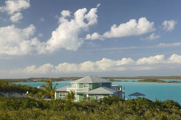 Caribbean, TURKS & CAICOS-Providenciales Island-Chalk Sound: Luxury House along
