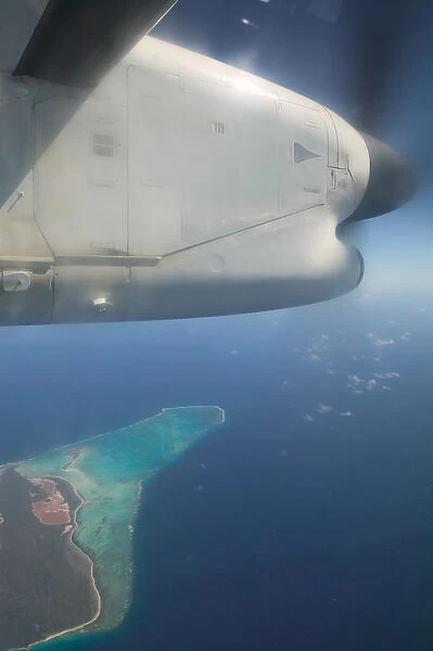 Caribbean, TURKS & CAICOS-Providenciales island- View of Providenciales & Propeller