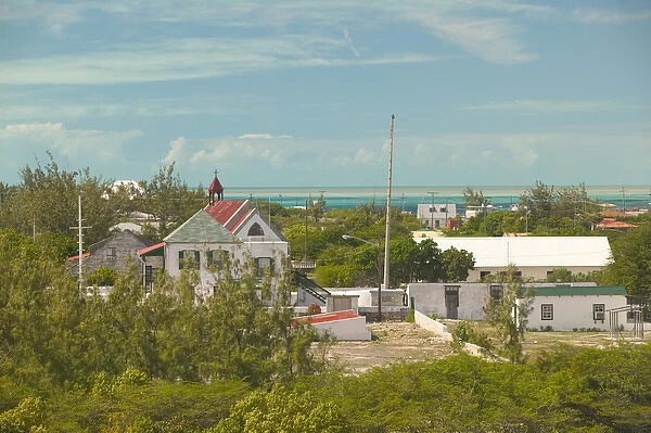 Caribbean, TURKS & CAICOS-South Caicos Island-Cockburn Harbour: Buildings of the