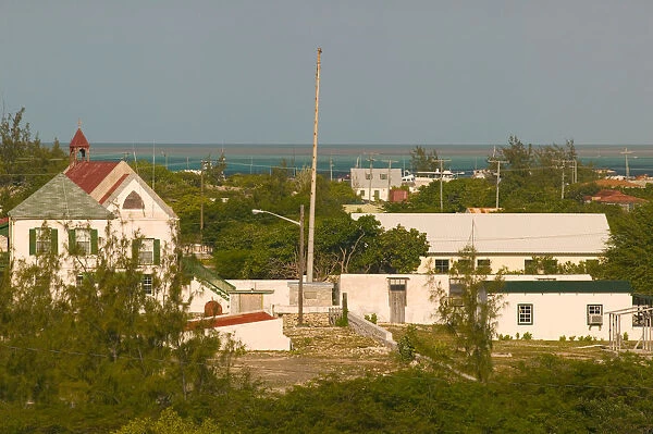 Caribbean, TURKS & CAICOS-South Caicos Island-Cockburn Harbour: Town View