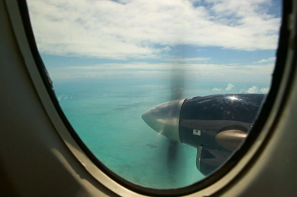 Caribbean, TURKS & CAICOS-South Caicos Island- Ocean & Propeller View from Inter-island