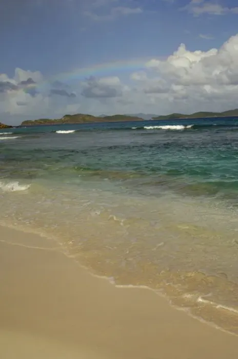 Framed Print : Caribbean, U. S. Virgin Islands, St. Thomas, St. John Bay, Sapphire Beach. Rainbow