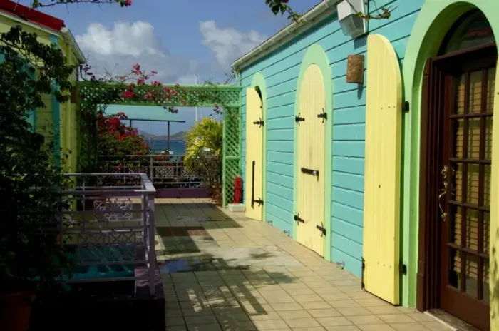 Framed Print : Caribbean, U. S. Virgin Islands, St. John, Cruz Bay. Typical waterfront buildings Framed Print : Caribbean, U. S. Virgin Islands, St. John, Cruz Bay. Typical waterfront buildings
