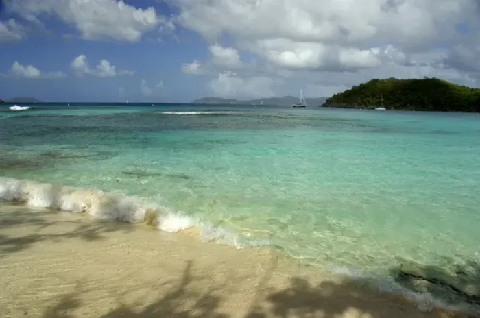 Framed Print : Caribbean, U. S. Virgin Islands, St. John. Hawksnest Bay and beach. Virgin Islands
