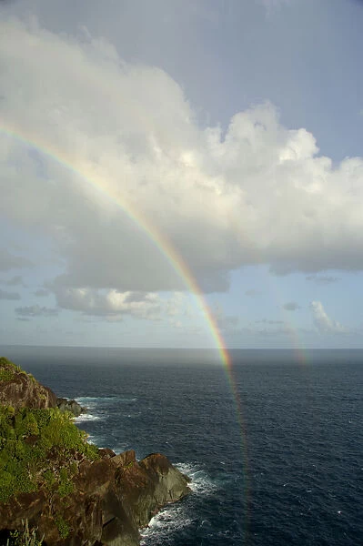 Caribbean, U. S. Virgin Islands, St. Thomas. Rocky shoreline of Peterborg area of St
