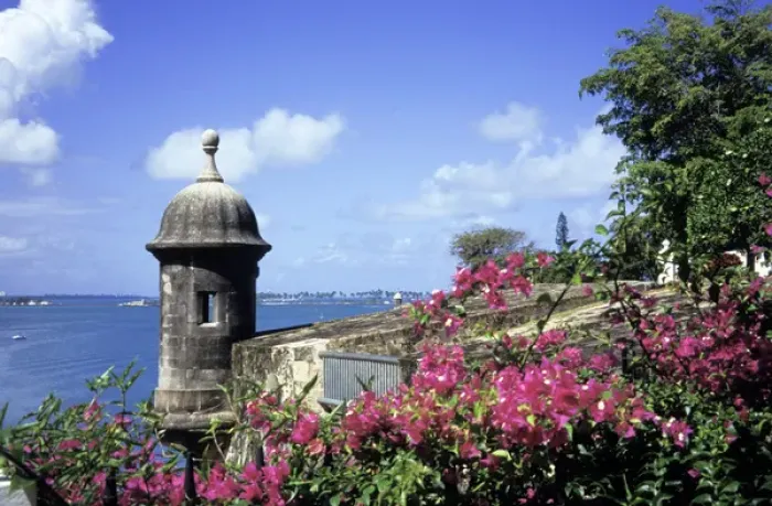 Framed Print : Caribbean, USA, Puerto Rico, Old San Juan. Old city walls