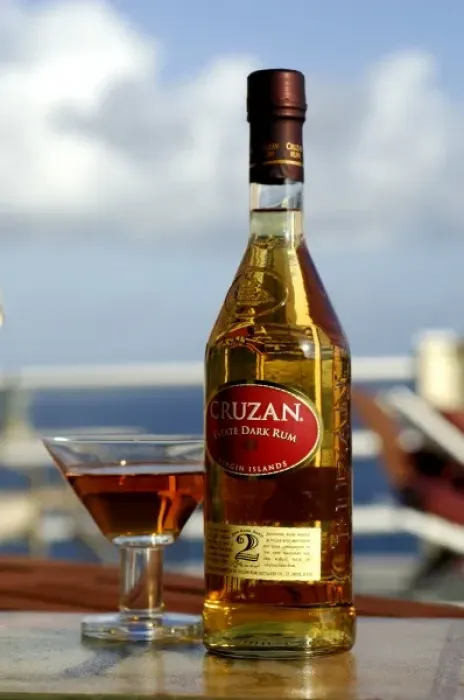 Framed Print : Caribbean, Virgin Islands. Cruzan Estate Dark Rum made in the Virgin Islands