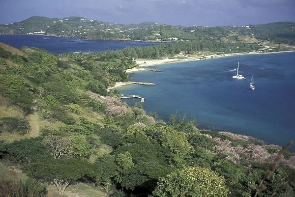 Caribbean, West Indies, St. Lucia. View of Pigeon Island