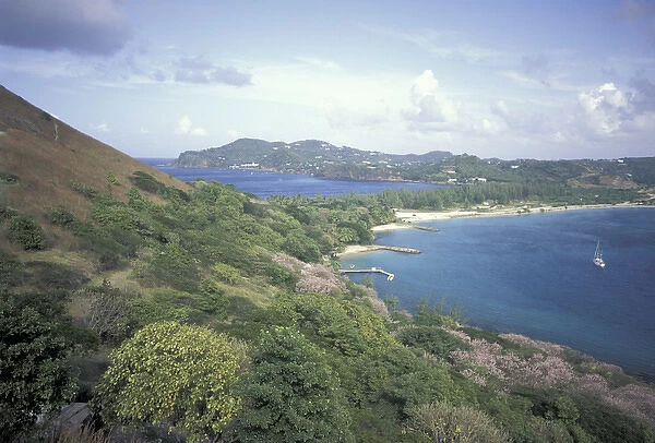 Caribbean, West Indies, St. Lucia View of Pigeon Island