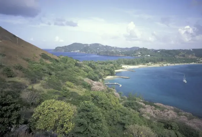 Framed Print : Caribbean, West Indies, St. Lucia View of Pigeon Island