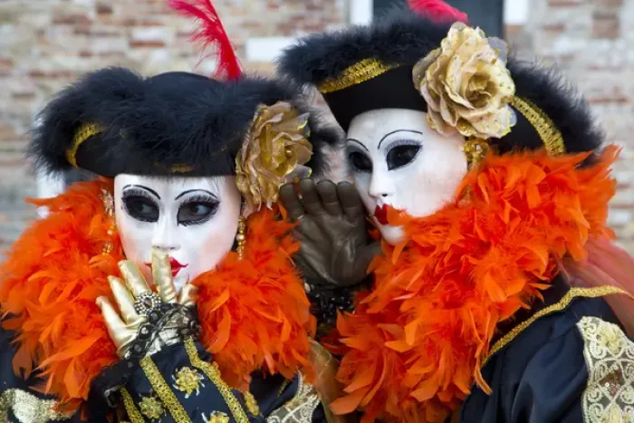 Framed Print : Carnival Venice Italy Masked Costumes
