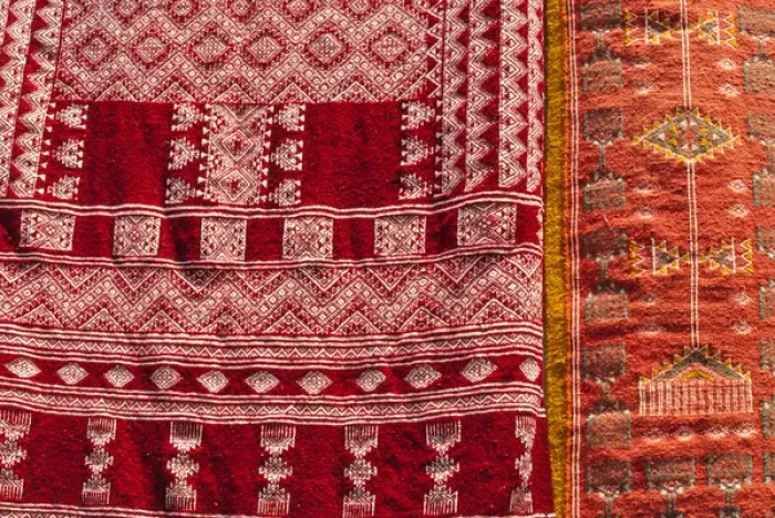 Framed Print : Carpet for sale, Sidi Bou said, Tunisia, North Africa, Africa