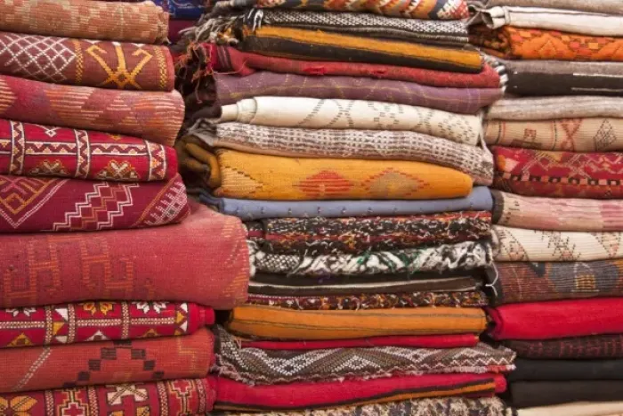 Framed Print : Carpet shop, Erfoud, Morocco