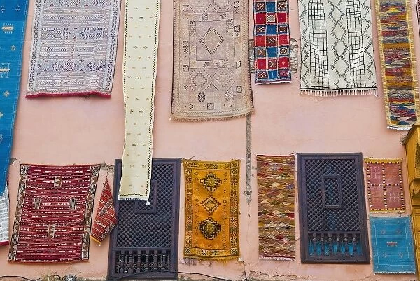 Carpets for sale, Souk, Medina, Marrakech (Marrakesh), Morocco, North Africa, Africa
