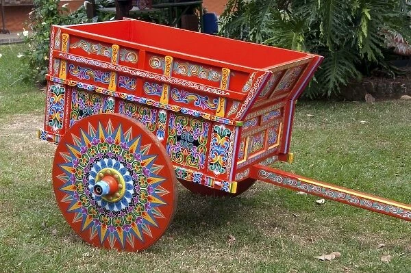 Carretas are elaborately painted oxcarts in the city of Sarchi Norte, Cosat Rica