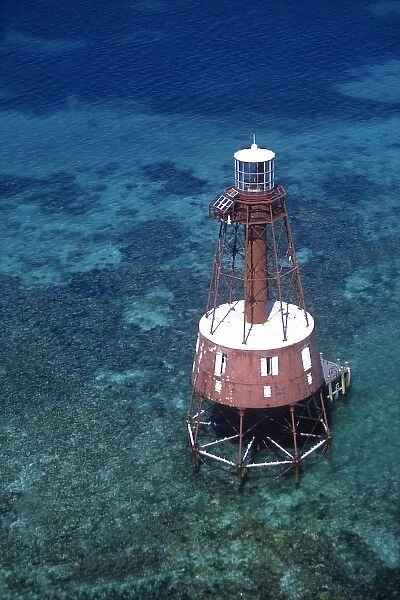 Carysfort Reef Lighthouse, Pennekamp Park, Florida, USA