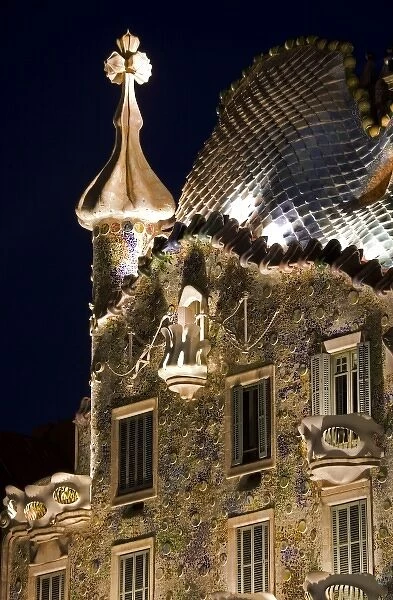 Casa Batllo by Antonio Gaudi, Barcelona, Catalonia, Spain