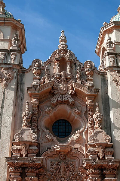 A detail of Casa del Prado in Balboa Park. Balboa Park, San Diego, California, USA