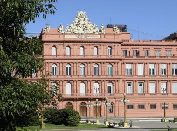 Framed Print : Casa Rosada is the government residence, here the rear facade
