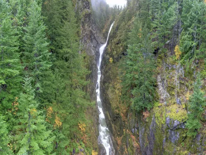 Framed Print : Cascades waterfall. Winthrop. Western Washington