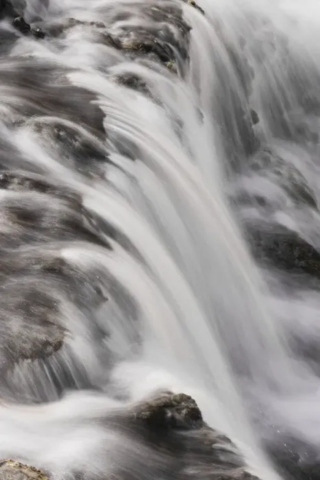 Framed Print : Cascading Firehole River and clouds, Yellowstone National Park, Wyoming