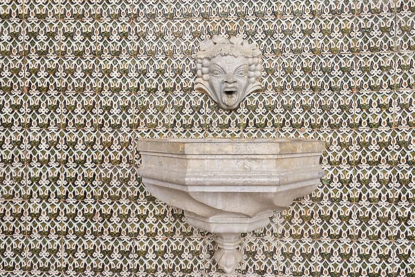 Cascais, Portugal. Geometric patterned Portuguese tiles