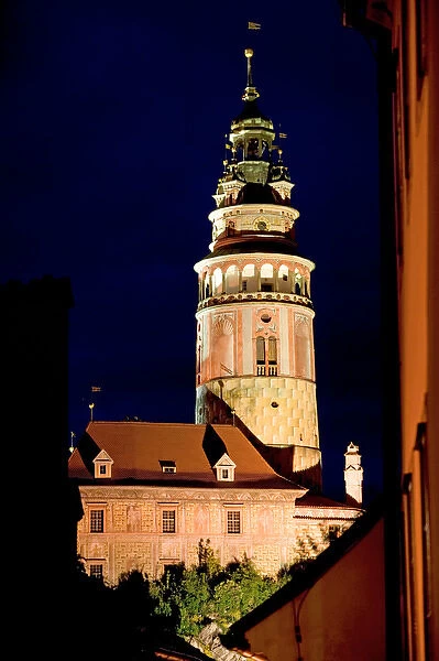 castle by night, Czech Republic, Ceske Krumlov, World Heritage Site