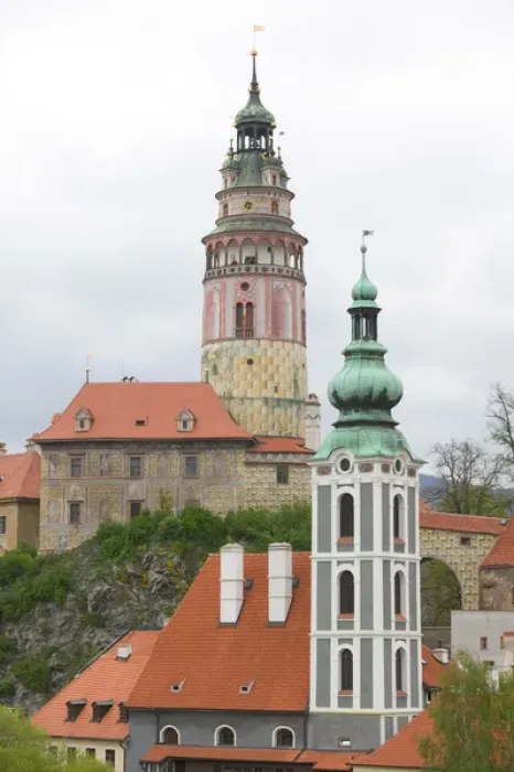 Framed Print : castle and St. Vit church, Czech Republic, Ceske Krumlov, World Heritage Site
