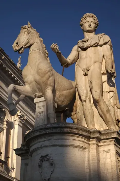 Framed Print : Castor Statue Dioscuri Defenders of the Republic Capitoline Hill Rome Italy Resubmit--In