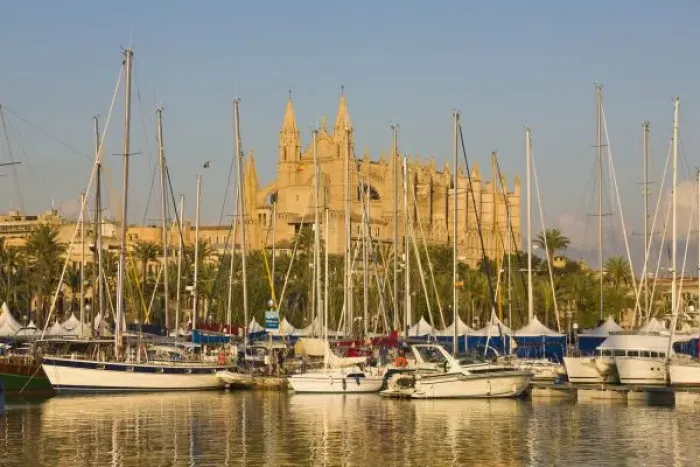 Framed Print : Cathedral and marina