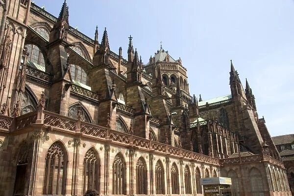 Cathedral in a plaza at Strasbourg, France