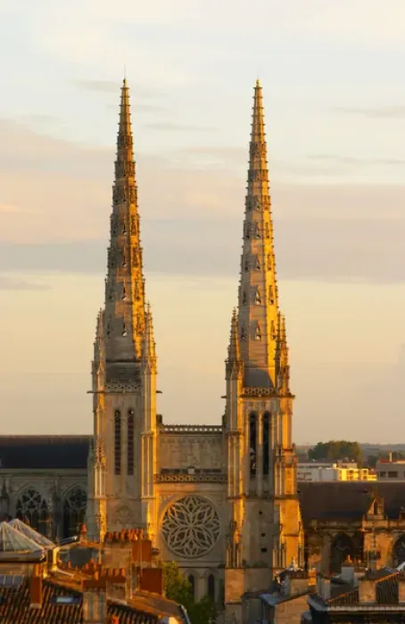 Framed Print : The cathedral Saint Andre in Bordeaux, 11th-12th century, with its majestic twin Framed Print : The cathedral Saint Andre in Bordeaux, 11th-12th century, with its majestic twin