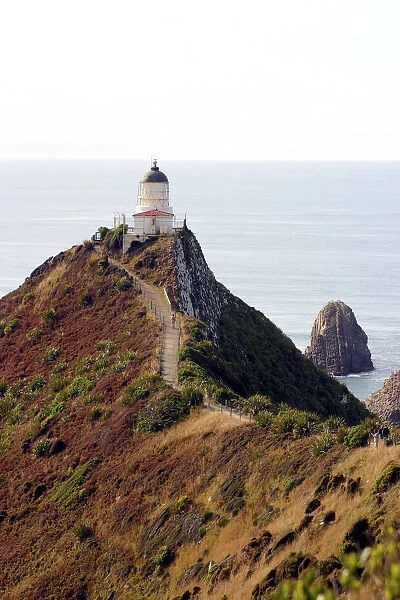 Catlins, Otago, Nugget Point, New Zealand. A lighthouse in the deep southern region of the Catlins