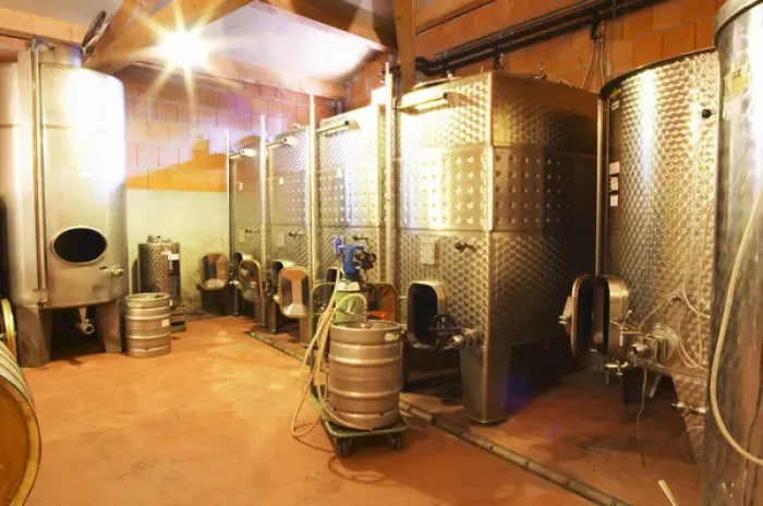 Framed Print : Cave P et Andre Perret in Chavannay, making Condrieu, Saint Joseph, Cote Rotie. In the winery